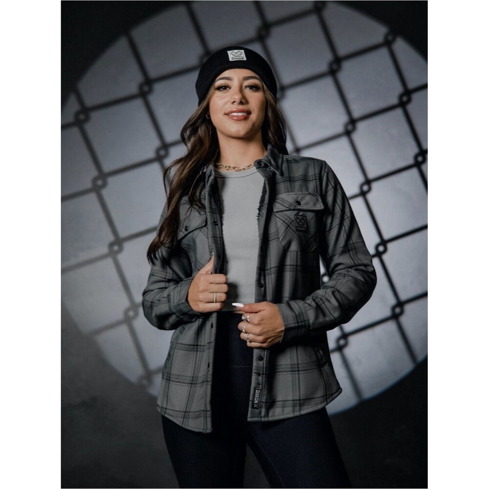 Dixxon Flannel Dakota Sherpa Lined Flannel Jacket Gray/Black Size Small